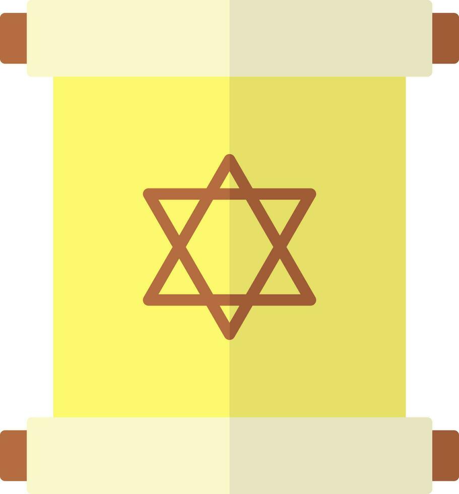 Scroll Jewish Scriptures icon in flat style. vector