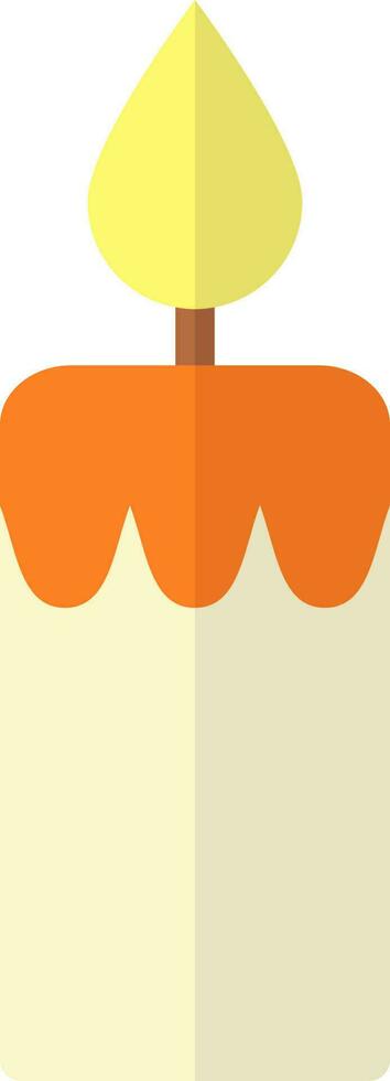 Yellow and Orange Candle icon in flat style. vector
