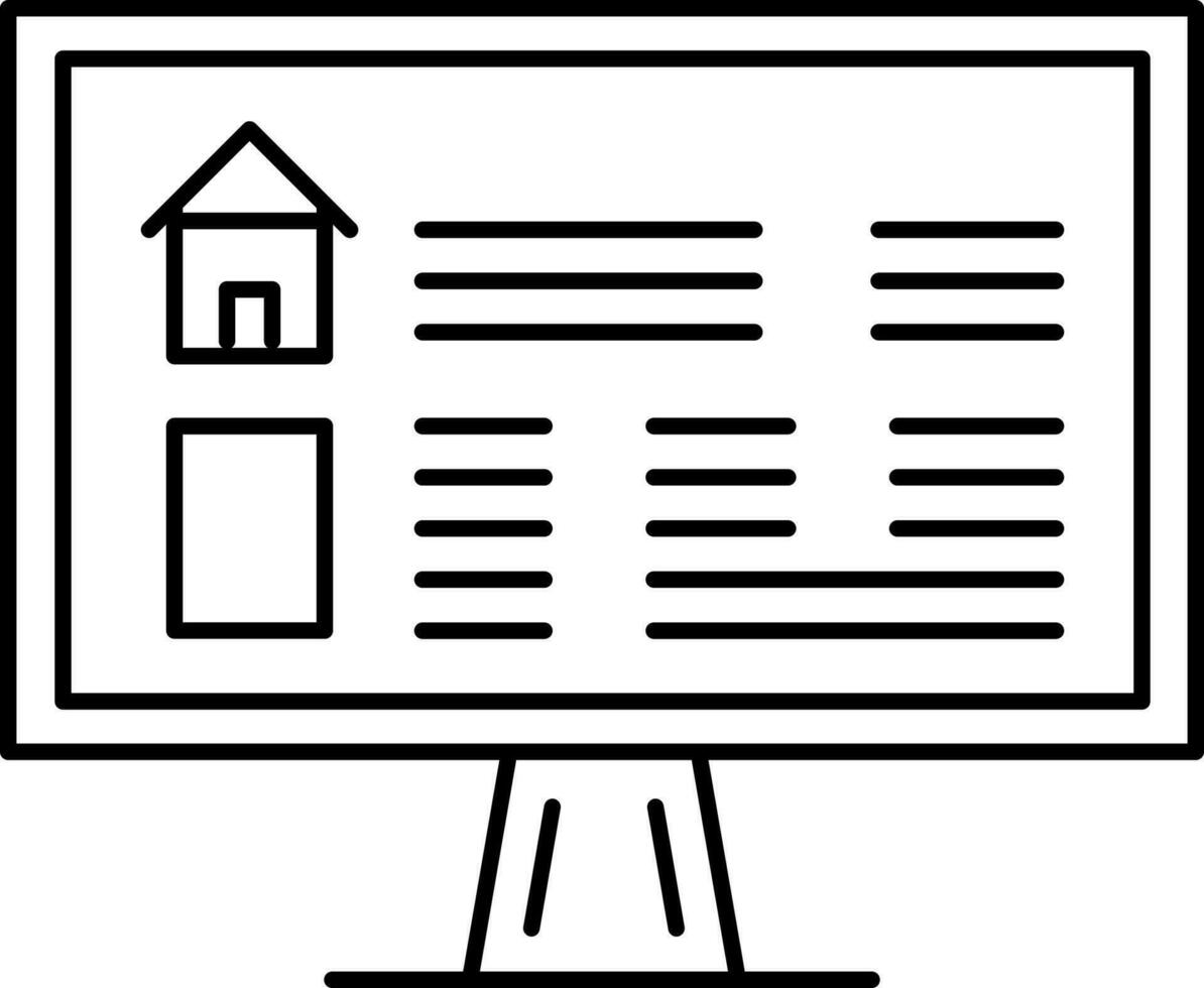 Online property searching icon or symbol. vector