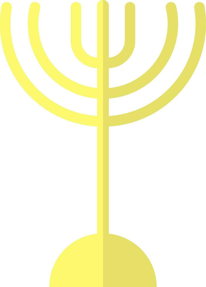 Menorah or Hanukkah icon in yellow color. vector