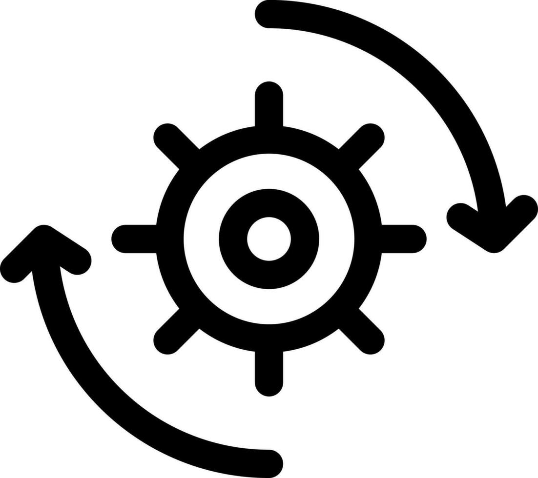 Vector illustration of cogwheel or setting icon.