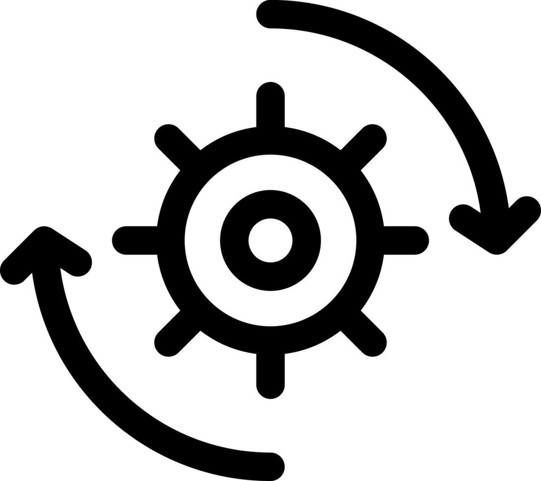 Vector illustration of cogwheel or setting icon.