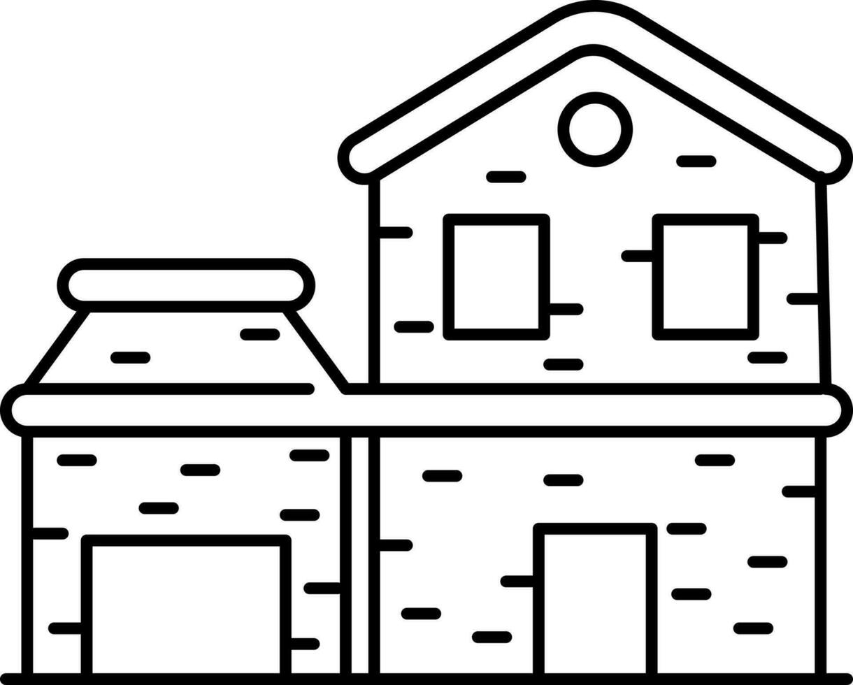 Line art illustration of house icon. vector