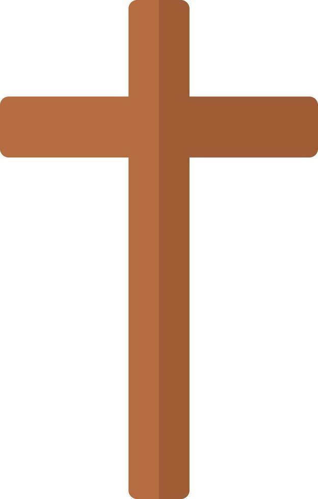 Jesus Cross sign or symbol in brown color. vector