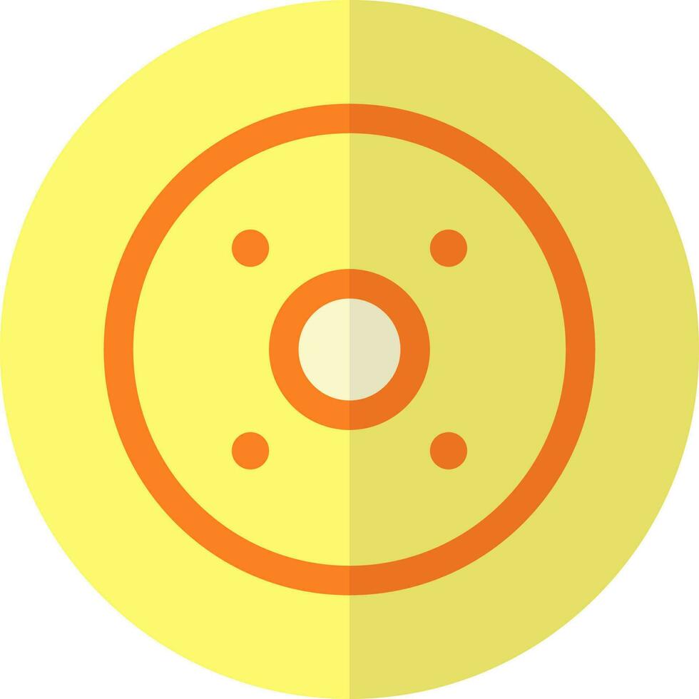 Flat style Coin icon in orange and yellow color. vector