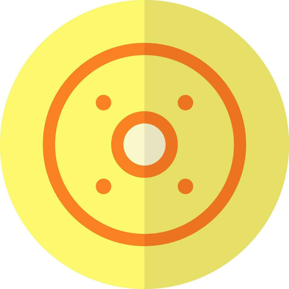 plano estilo moneda icono en naranja y amarillo color. vector