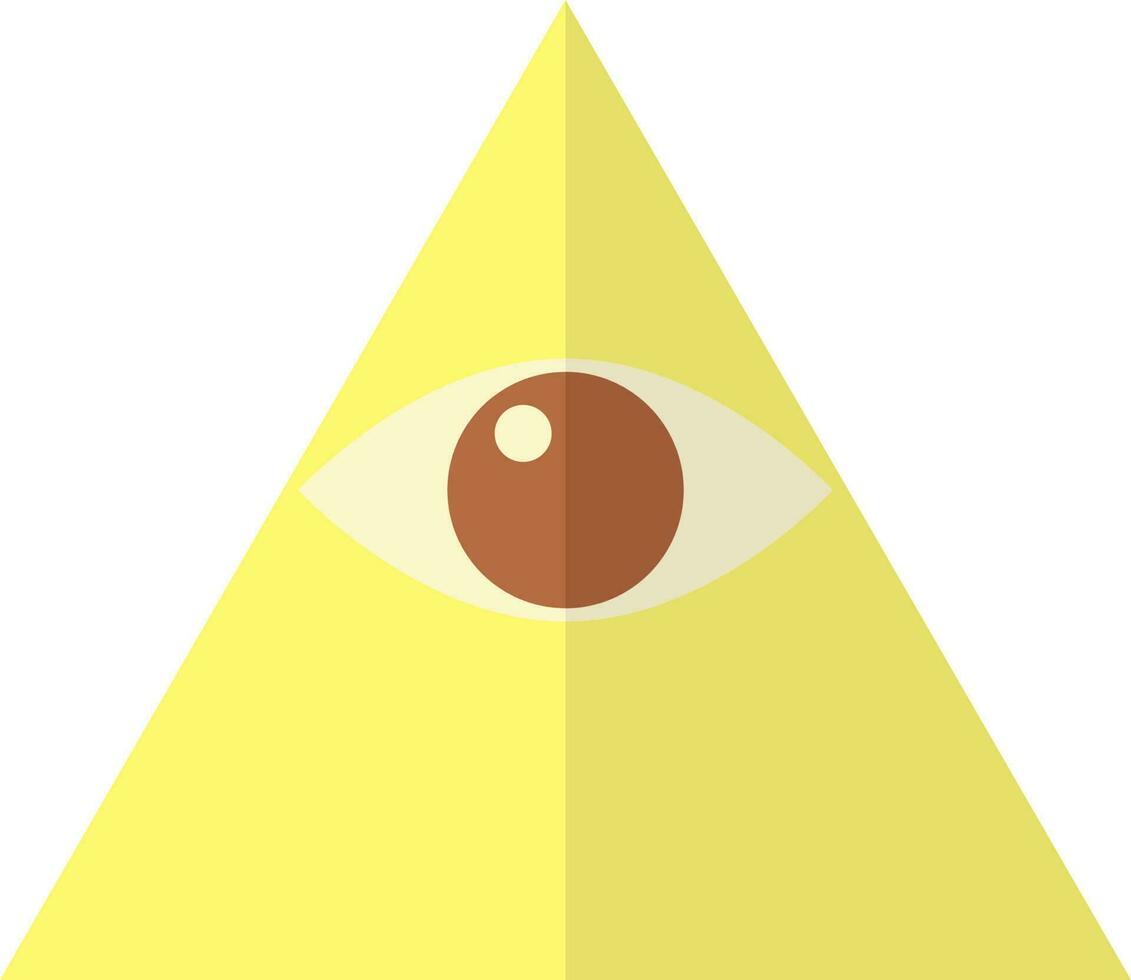 God Seeing symbol in yellow and brown color. vector