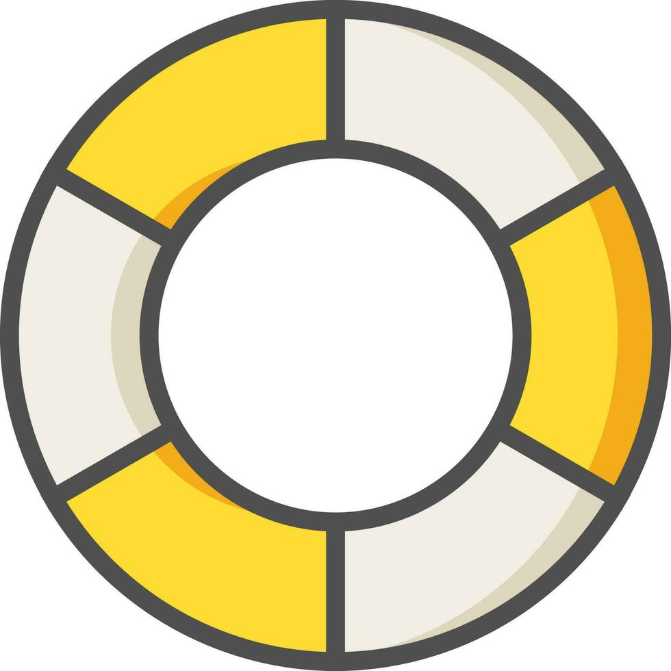 Lifesaver Ring icon in yellow and white color. vector