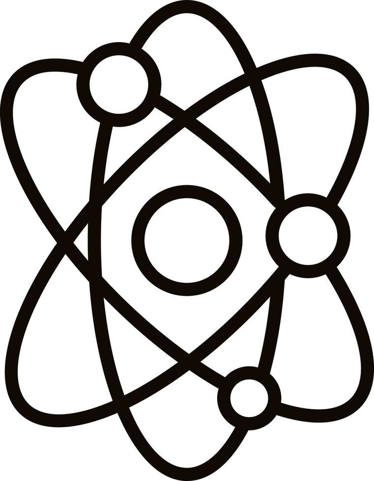 Line art illustration of atomic structure. vector