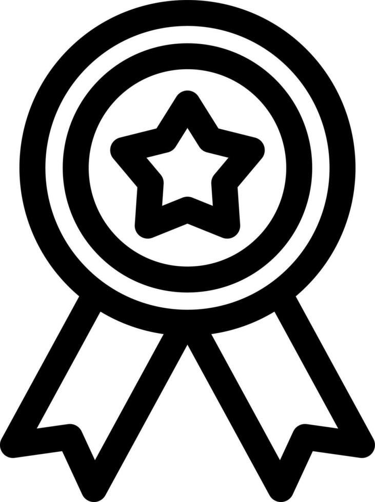 Star badge medal icon in line art. vector