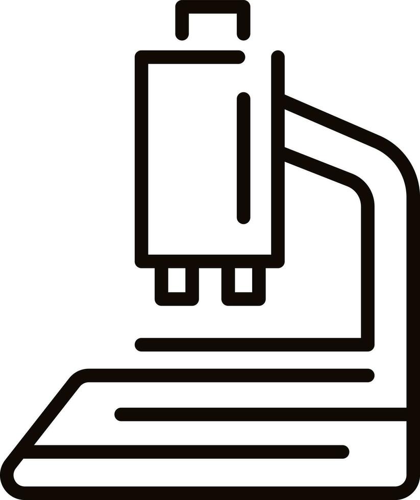 Line art illustration of microscope icon. vector