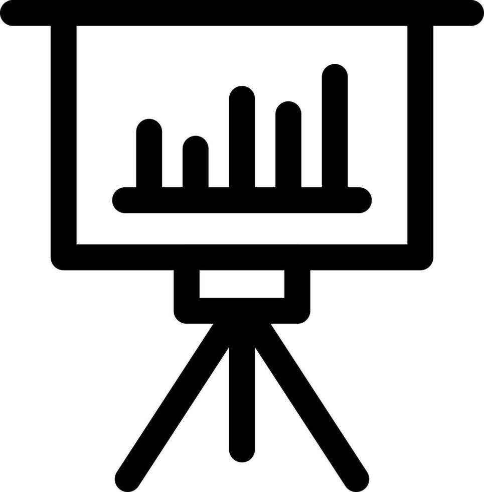 Presentation board icon with bar chart. vector