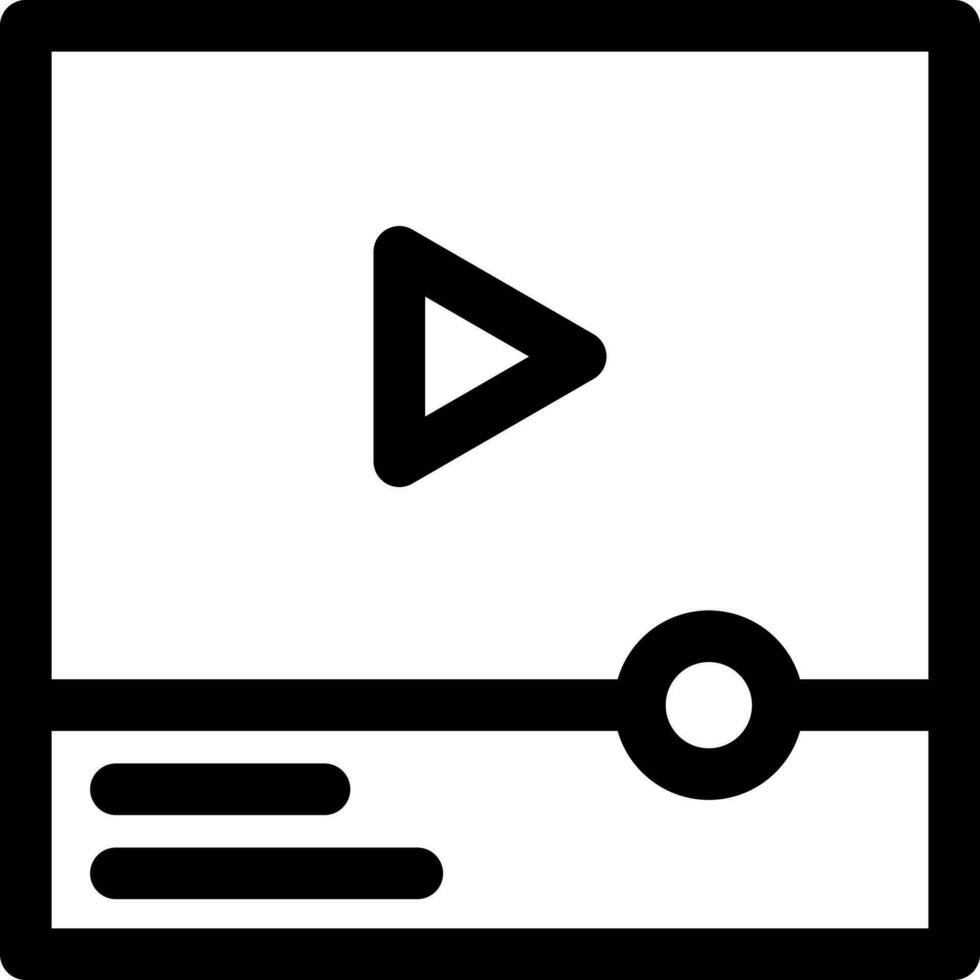 Line art illustration of video play icon. vector