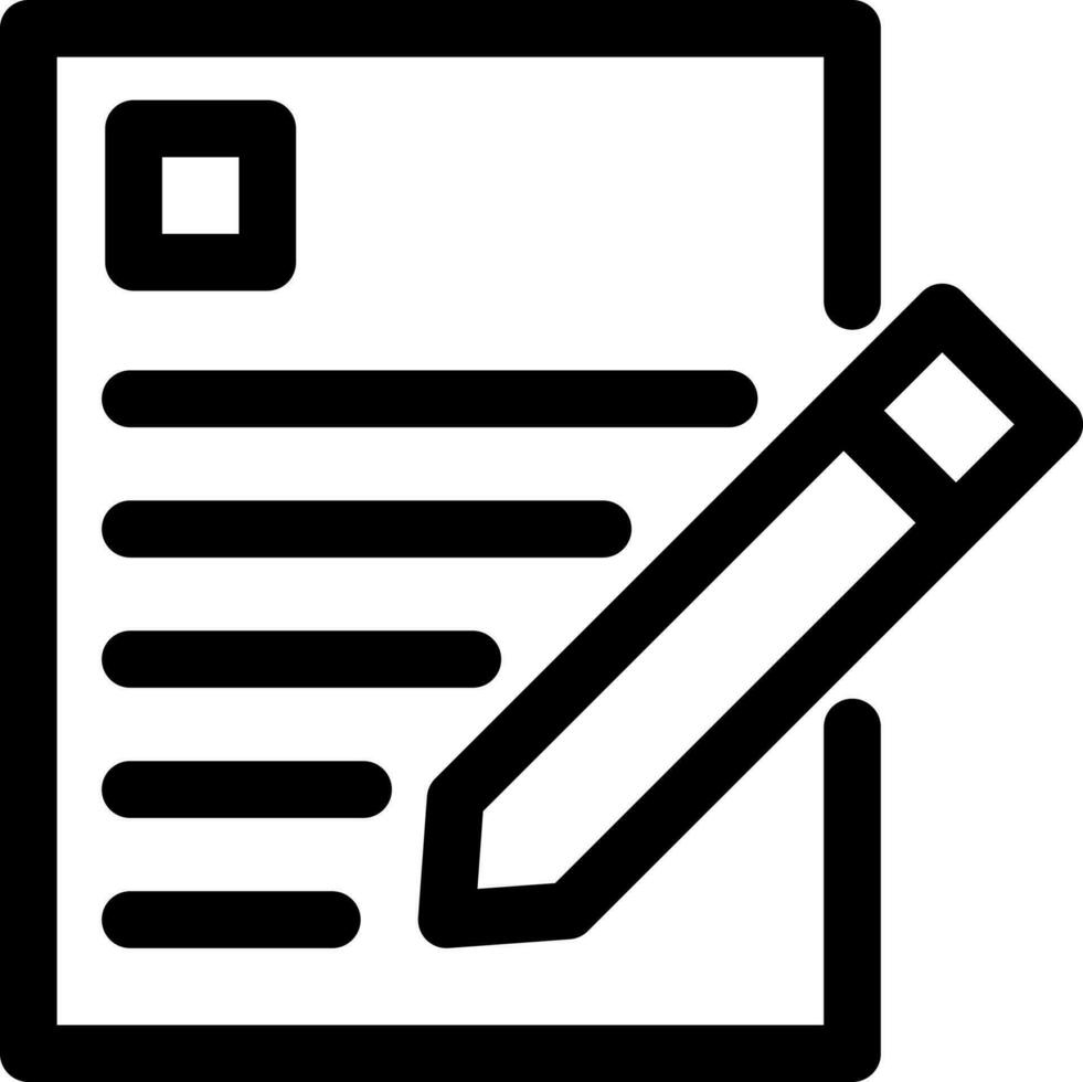 Line art illustration of document icon. vector