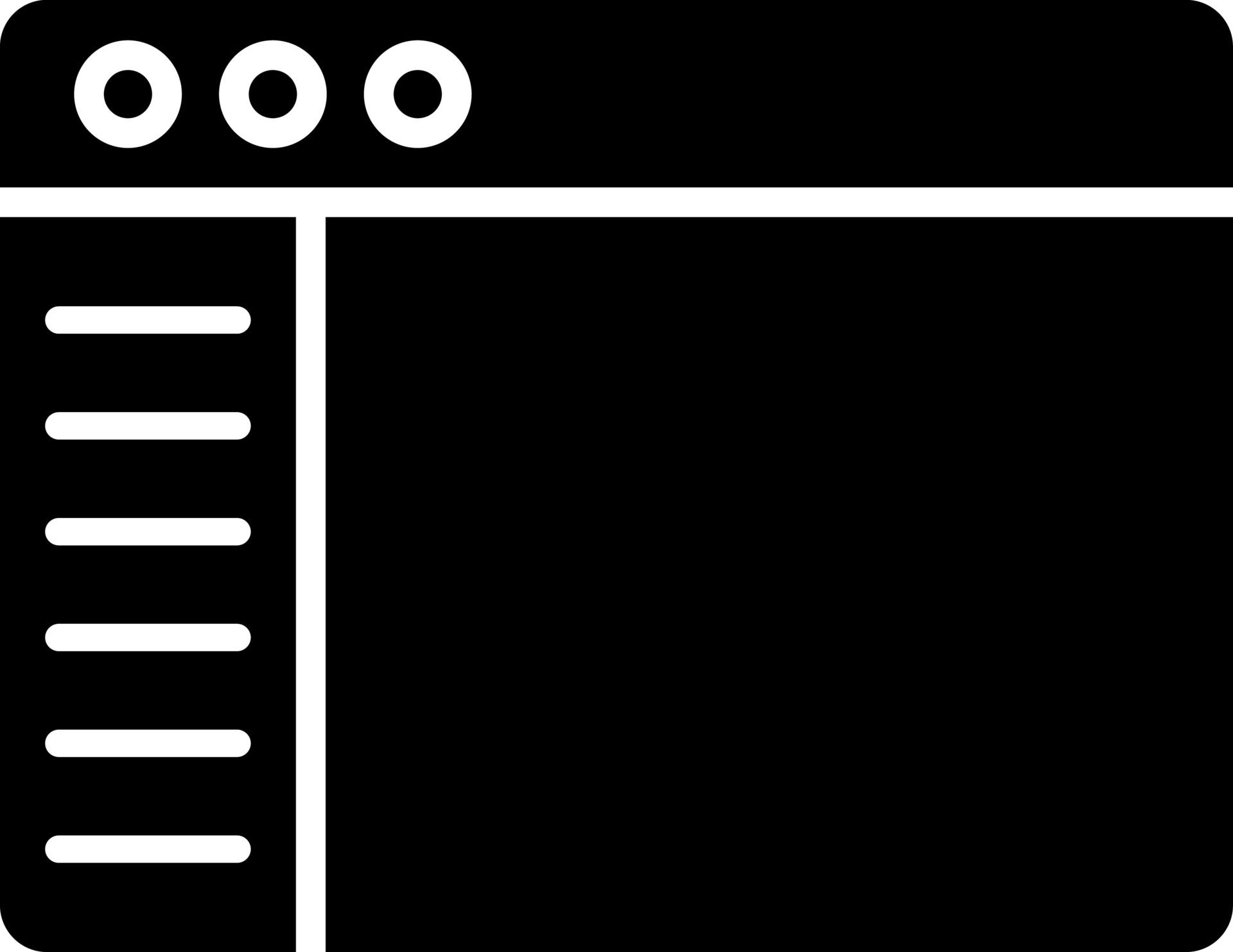 Flat style browser sidebar icon in Black and White color. 24291689