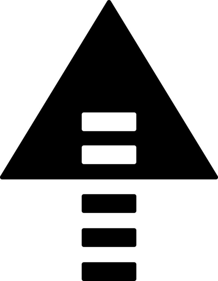 Derecho o arriba flecha icono en negro y blanco color. vector