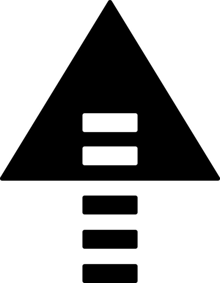 Straight or up arrow icon in Black and White color. vector