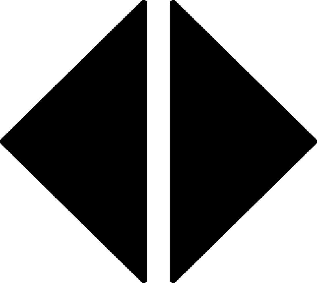 Double arrow icon in Black and White color. vector