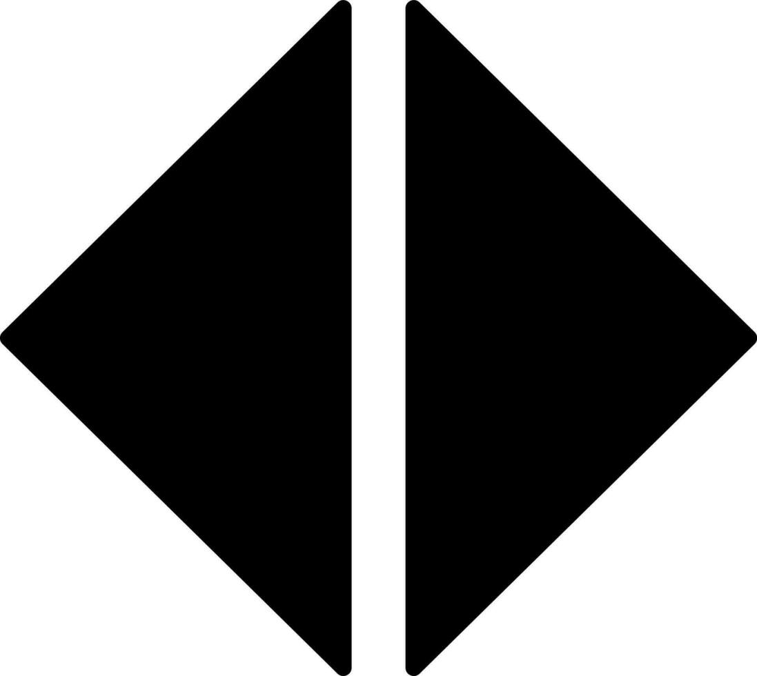 Double arrow icon in Black and White color. vector