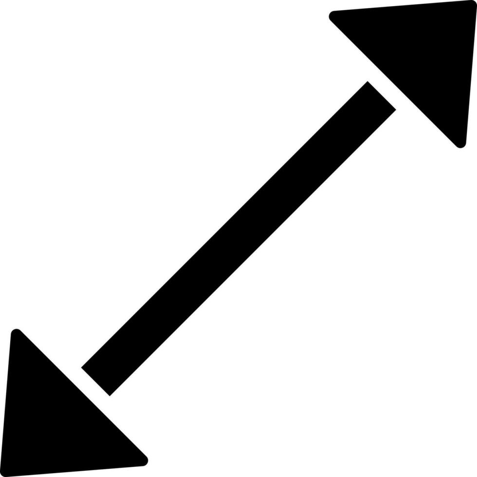 Double diagonal arrow glyph sign or symbol. vector