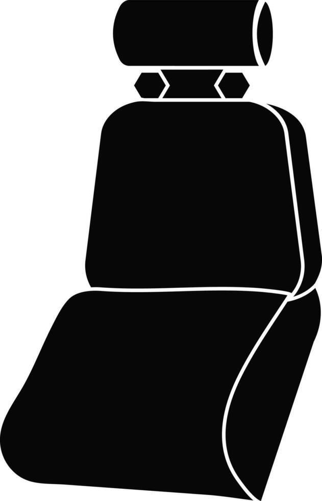 negro y blanco auto asiento en plano estilo. vector