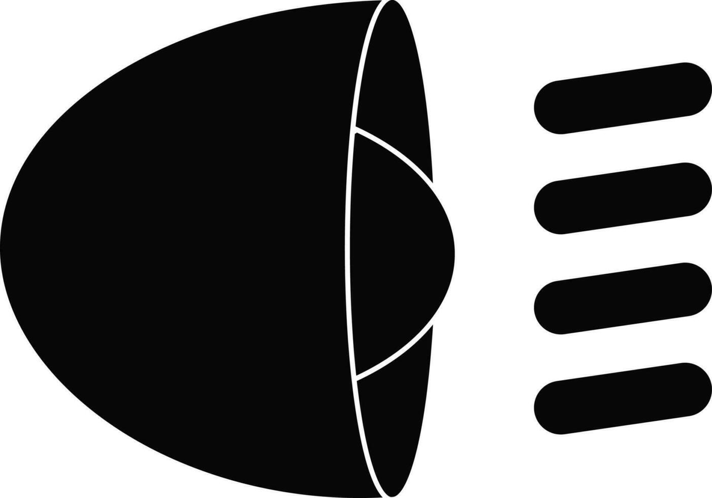 Black horn on white background. vector