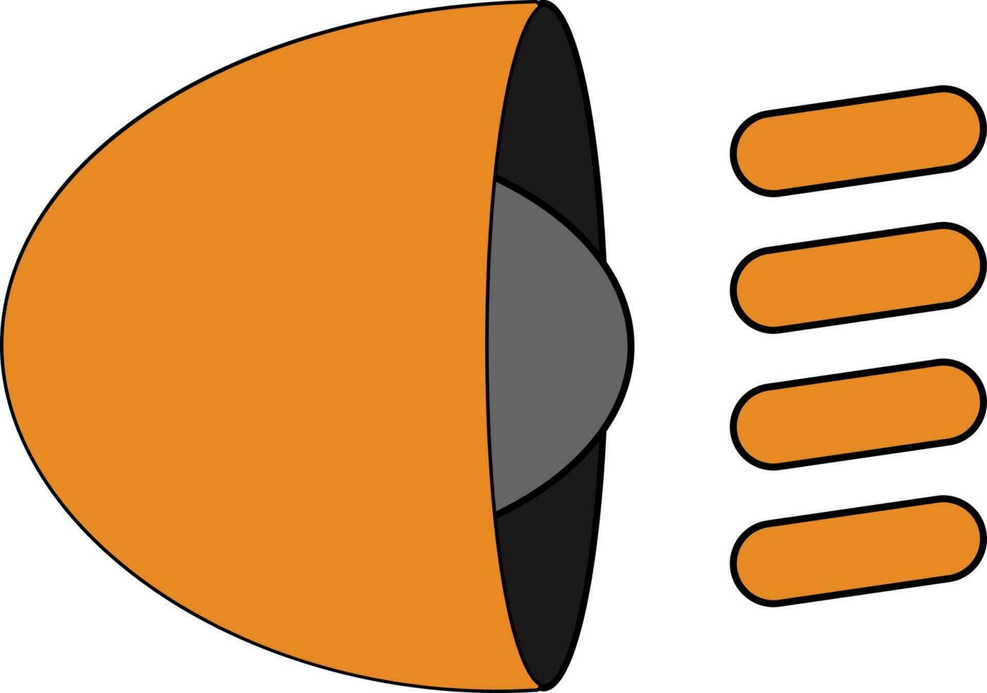 Orange and grey horn in flat style. vector