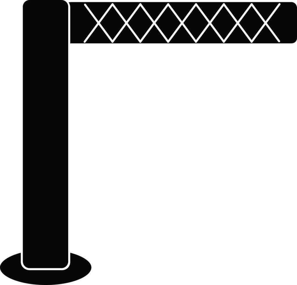 Black and White parking barrier in flat style. vector