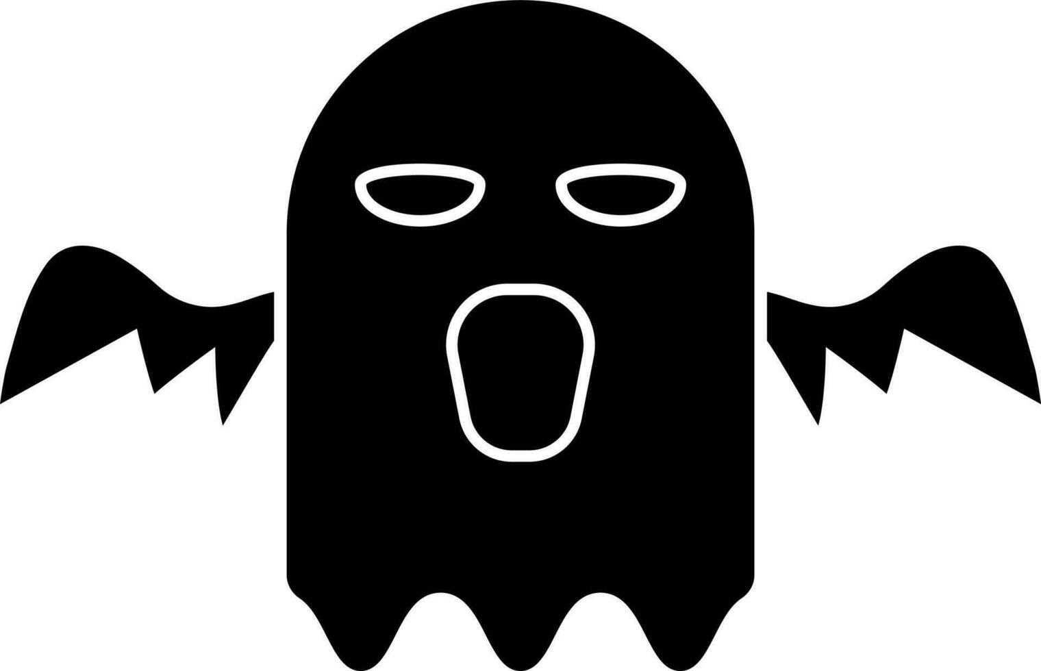 Black and White ghost icon in flat style. vector