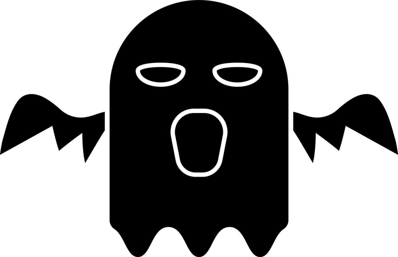 Black and White ghost icon in flat style. vector