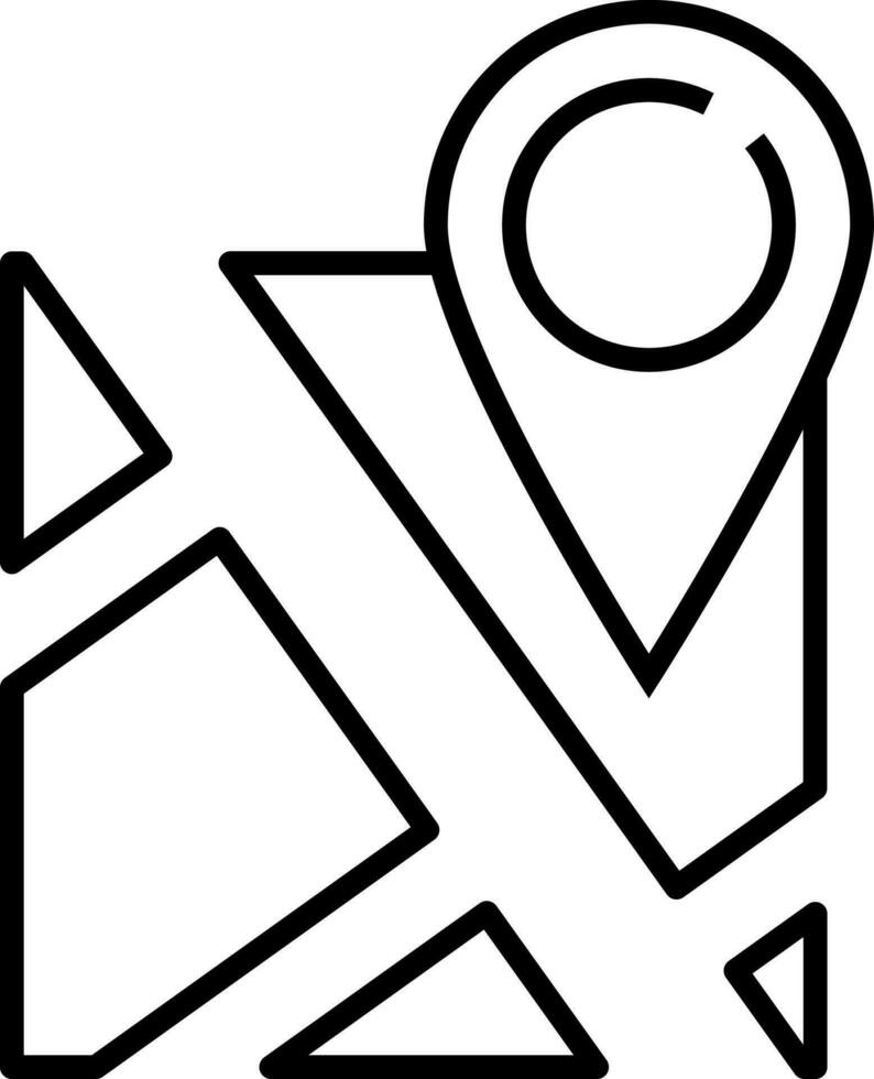 Line art illustration of location track icon. vector