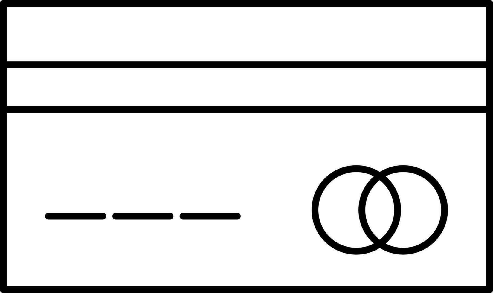 Line art illustration of credit or debit card icon. vector