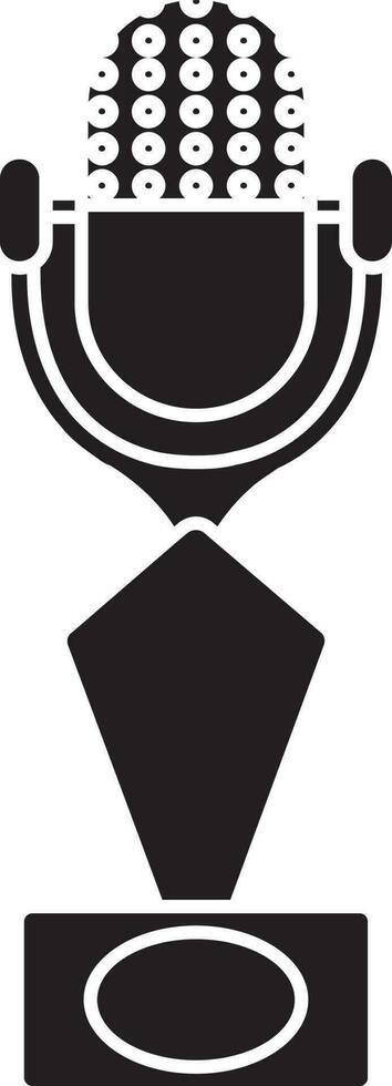 Black and White music award microphone shape. vector
