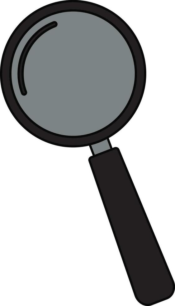 Grey and black magnifying glass. vector