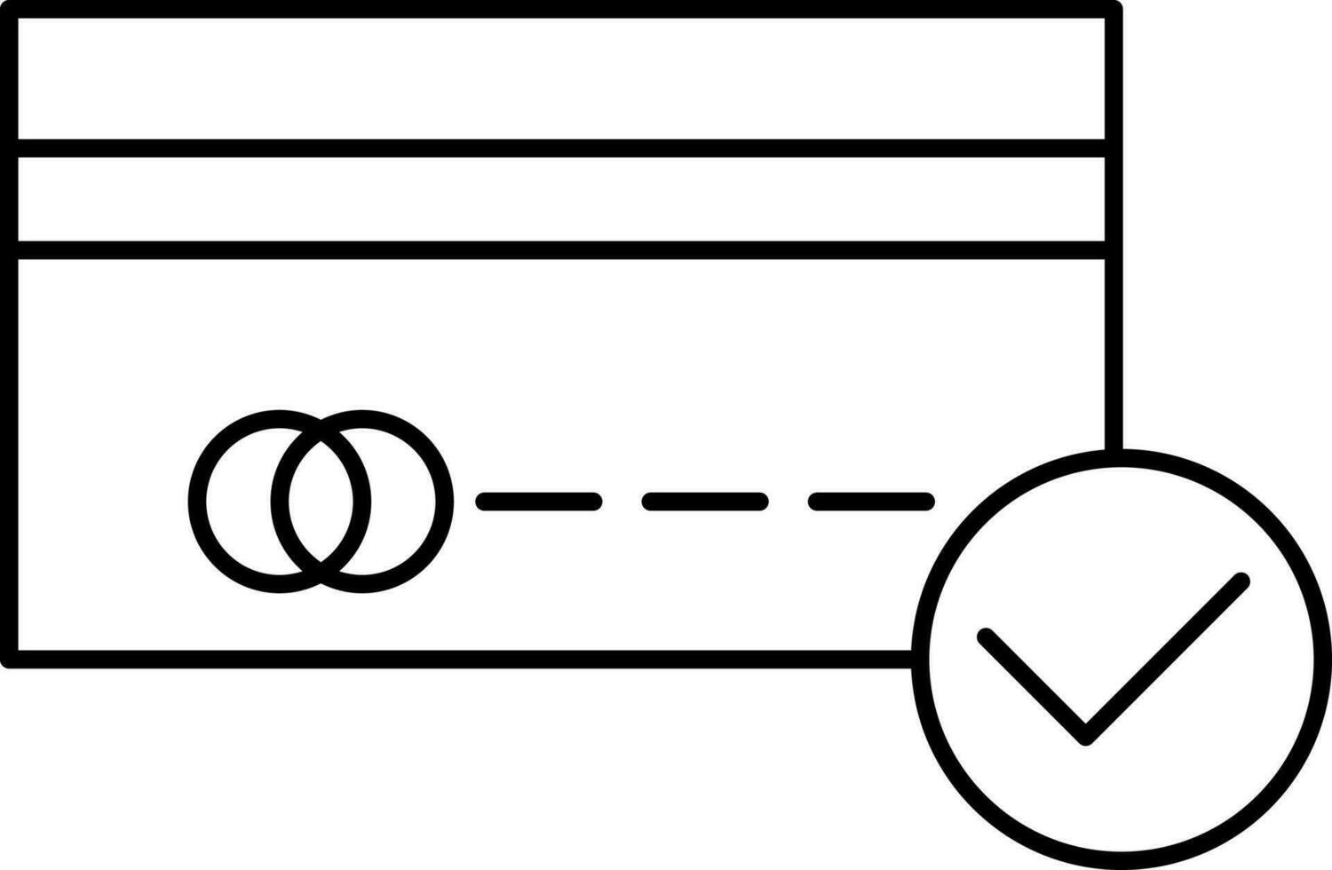Icon of credit card with check sign. vector