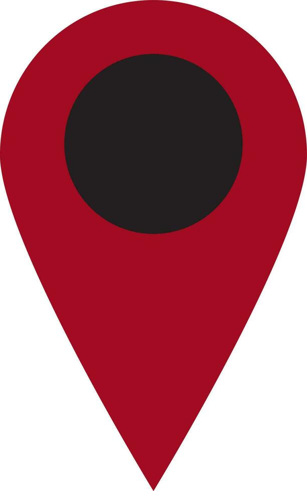Blank map pointer in black and red color. vector