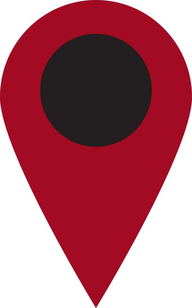 Blank map pointer in black and red color. vector