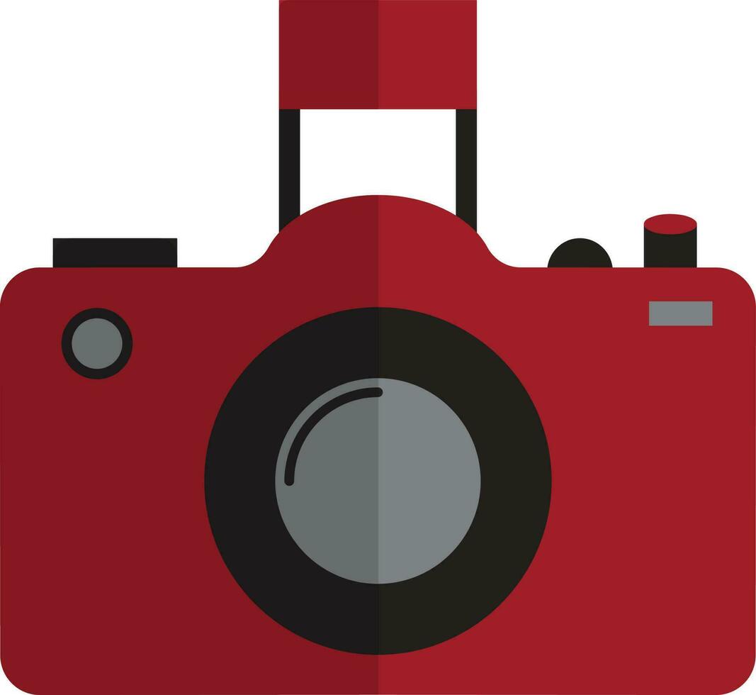 Red and black photographer camera. vector