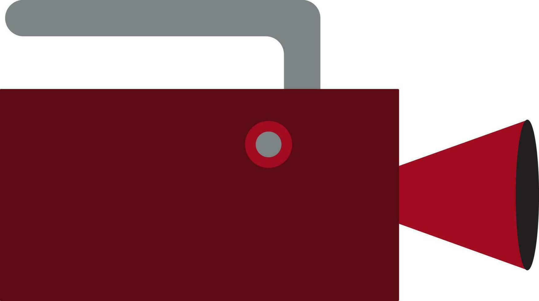 Red and brown video camera in flat style. vector