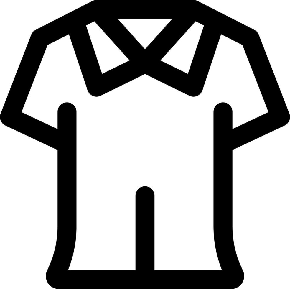 Line art illustration of shirt icon. vector