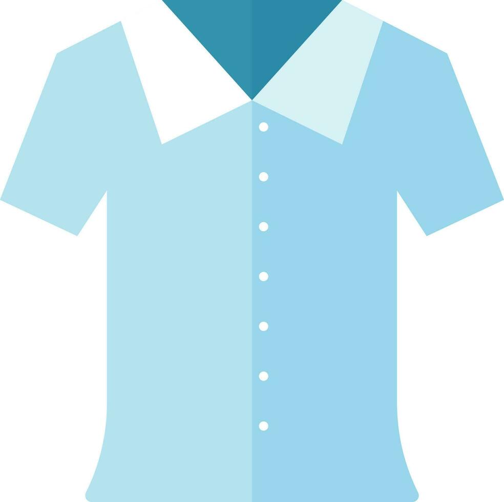 Blue shirt icon in flat style. vector