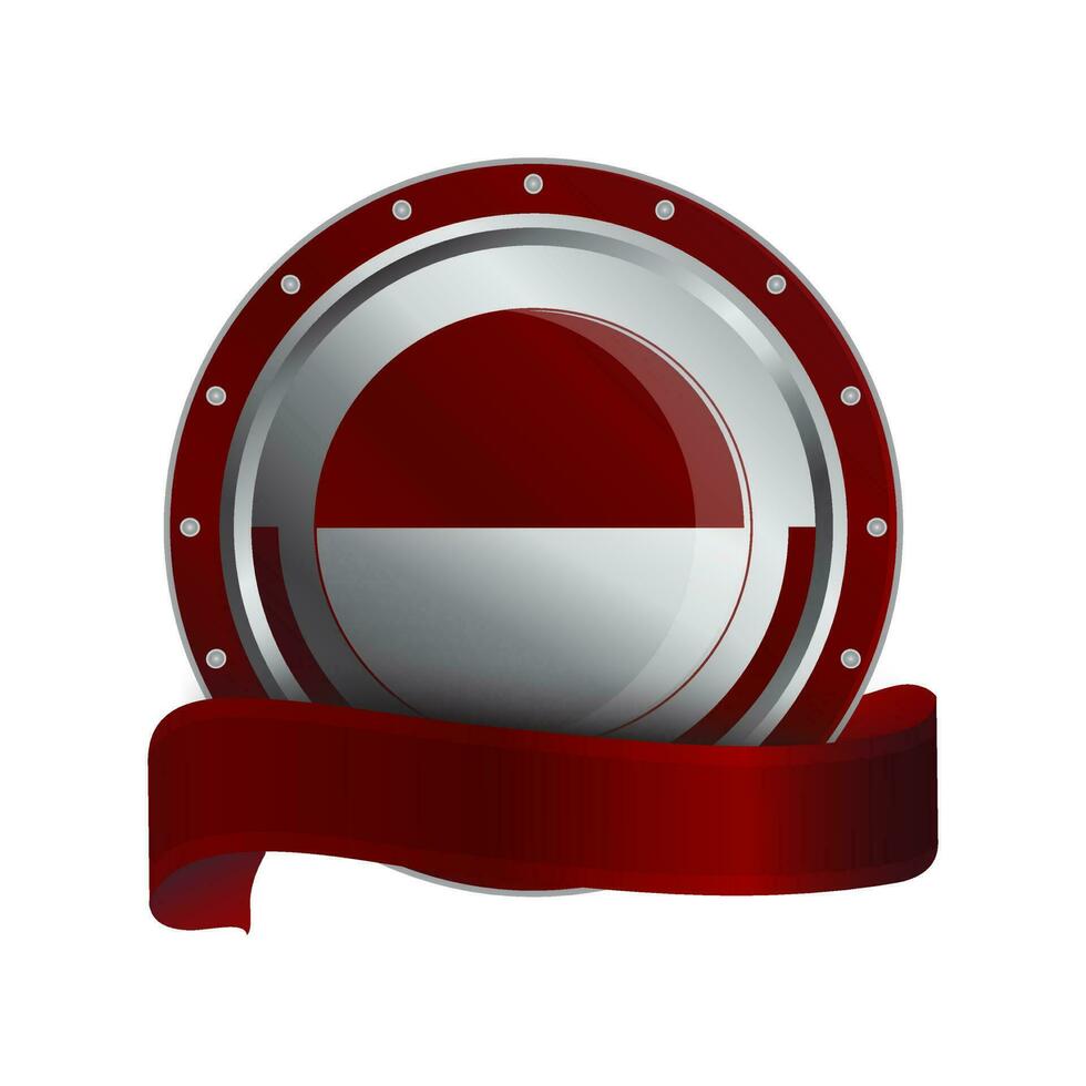 Circular shield with blank ribbon. vector
