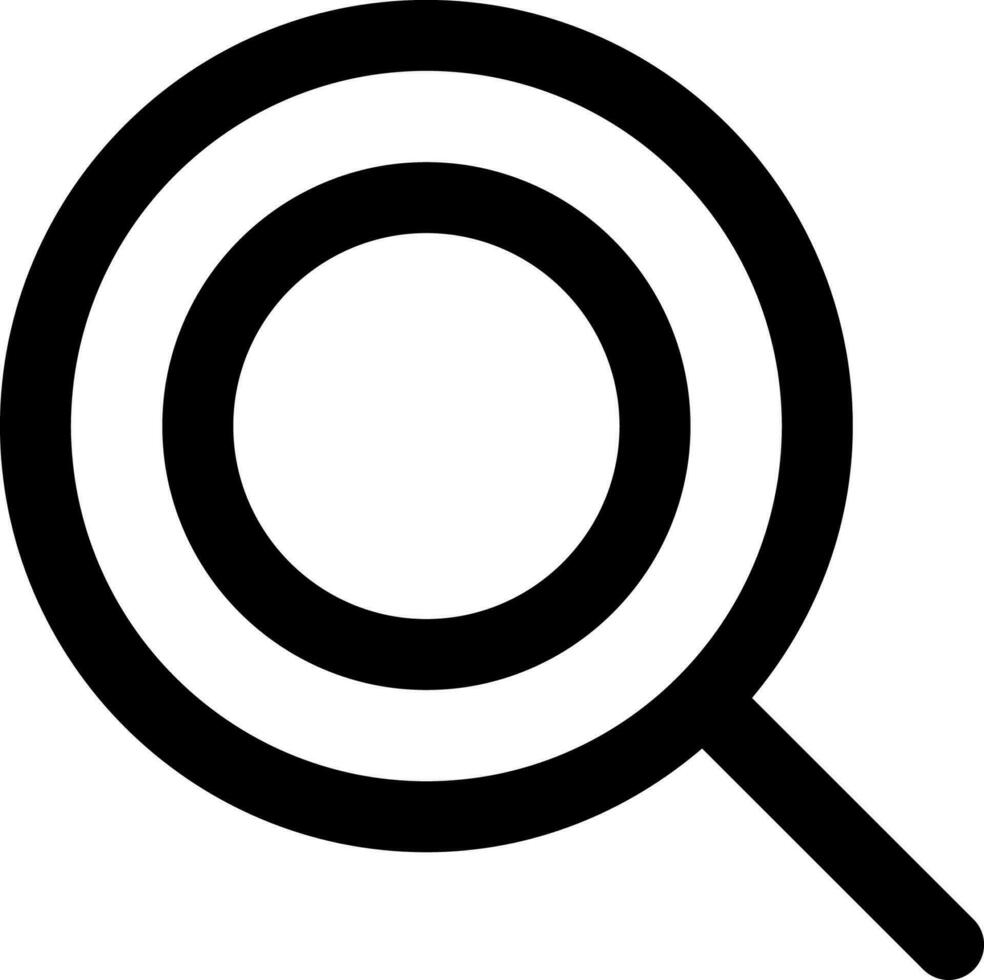 Line art illustration of magnifying glass. vector
