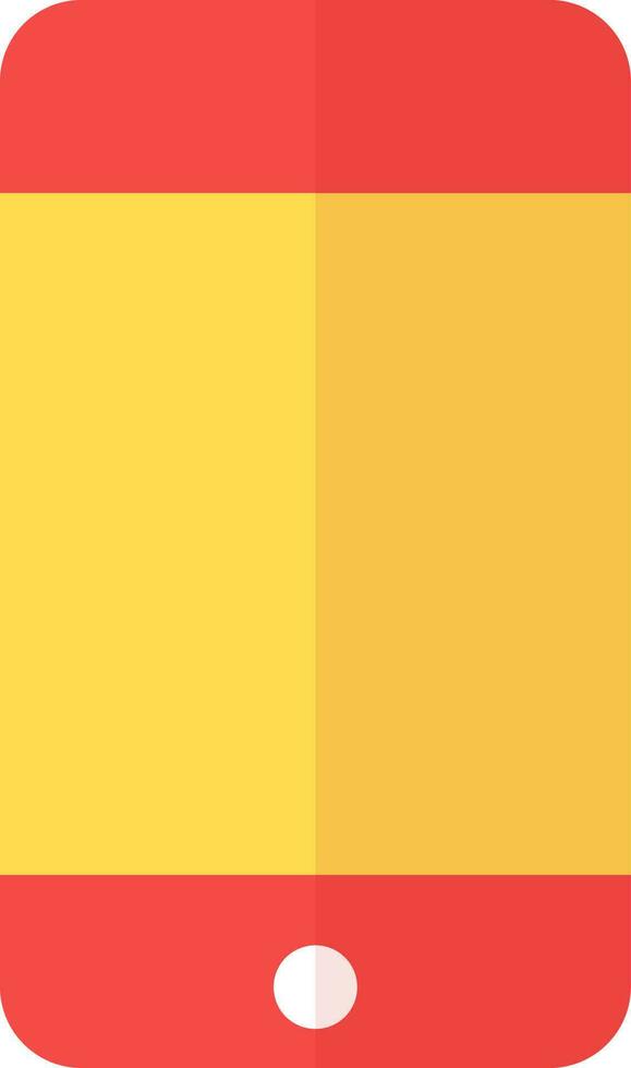Smartphone icon red and yellow color. vector