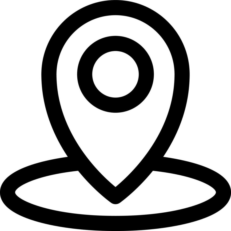 Line art illustration of map pin icon. vector