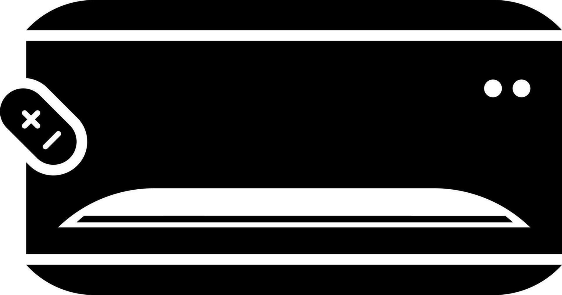 Isolated air conditioner icon in glyph style. vector