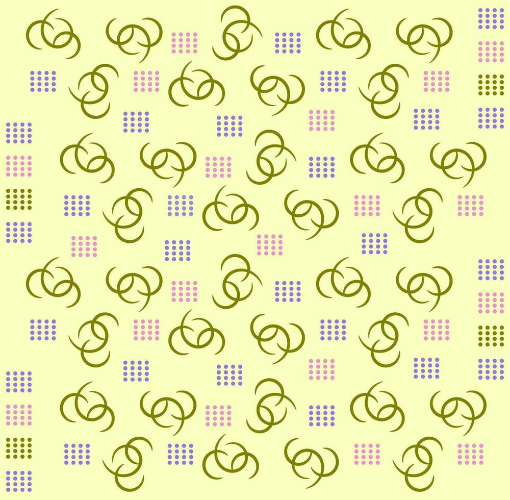 Abstract pattern three crescent shape with dots on the yellow background, vector illustration, decorative illustration, fit for wallpaper design and others.