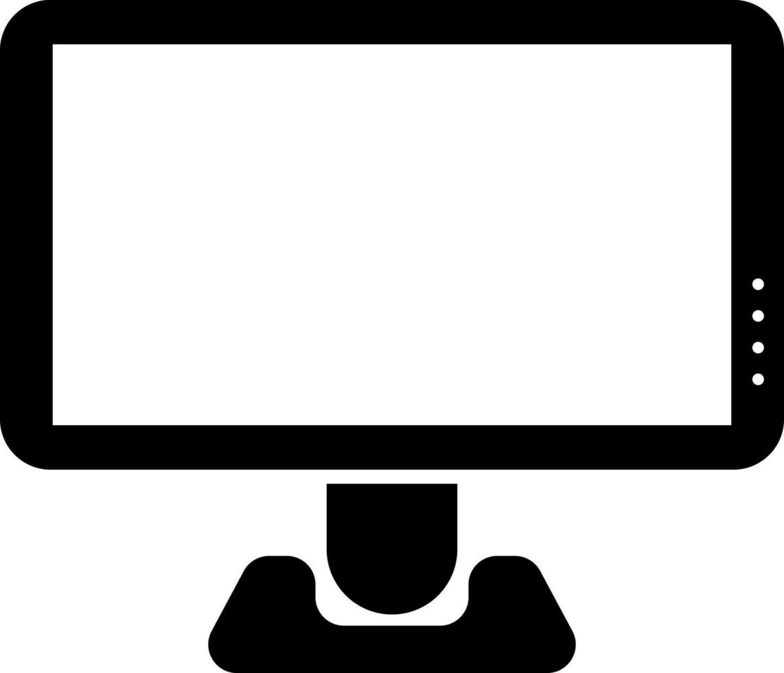 Illustration of monitor glyph icon. vector