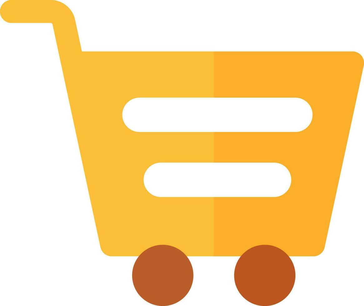 Shopping cart or trolley icon yellow color. vector