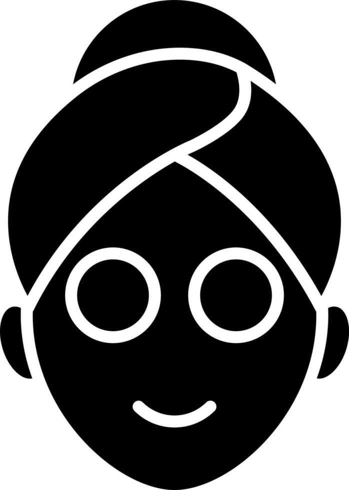 Spa face mask treatment for women glyph icon. vector